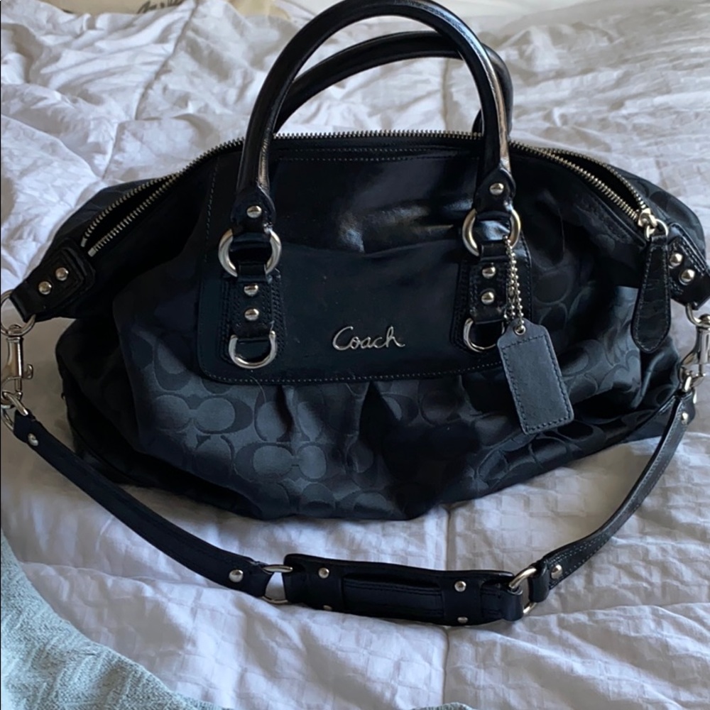 Black coach shoulder bag